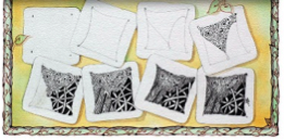 step-by-step illustration of making zentangles 